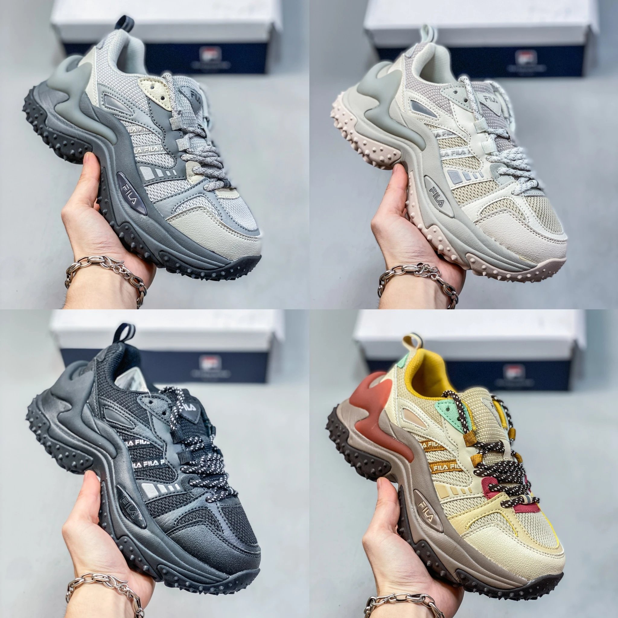 FILA Multi-color Mesh Lightweight Dad Sneakers