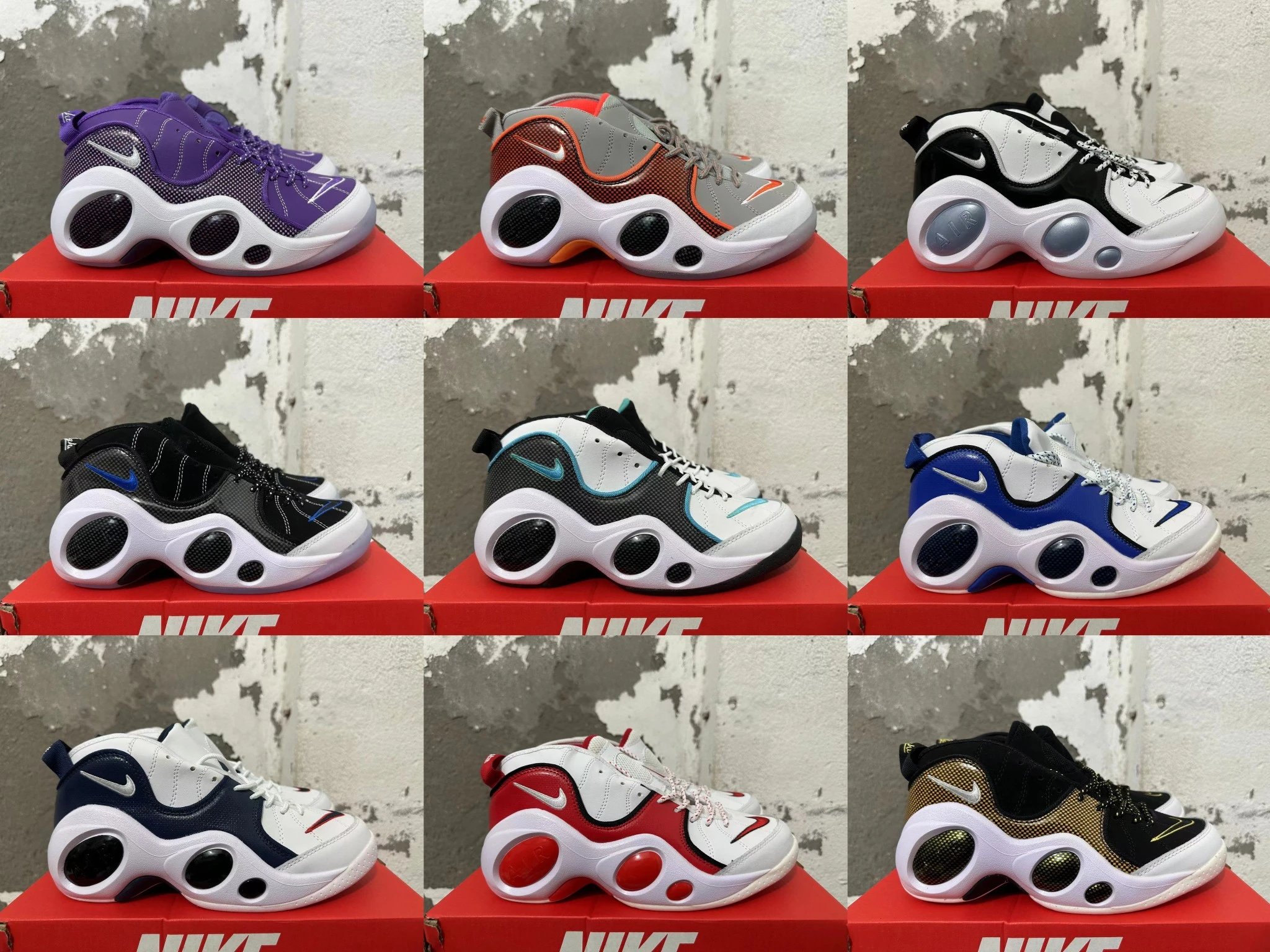 Nike Air Zoom Flight 95 Retro Basketball Shoes Multi-color