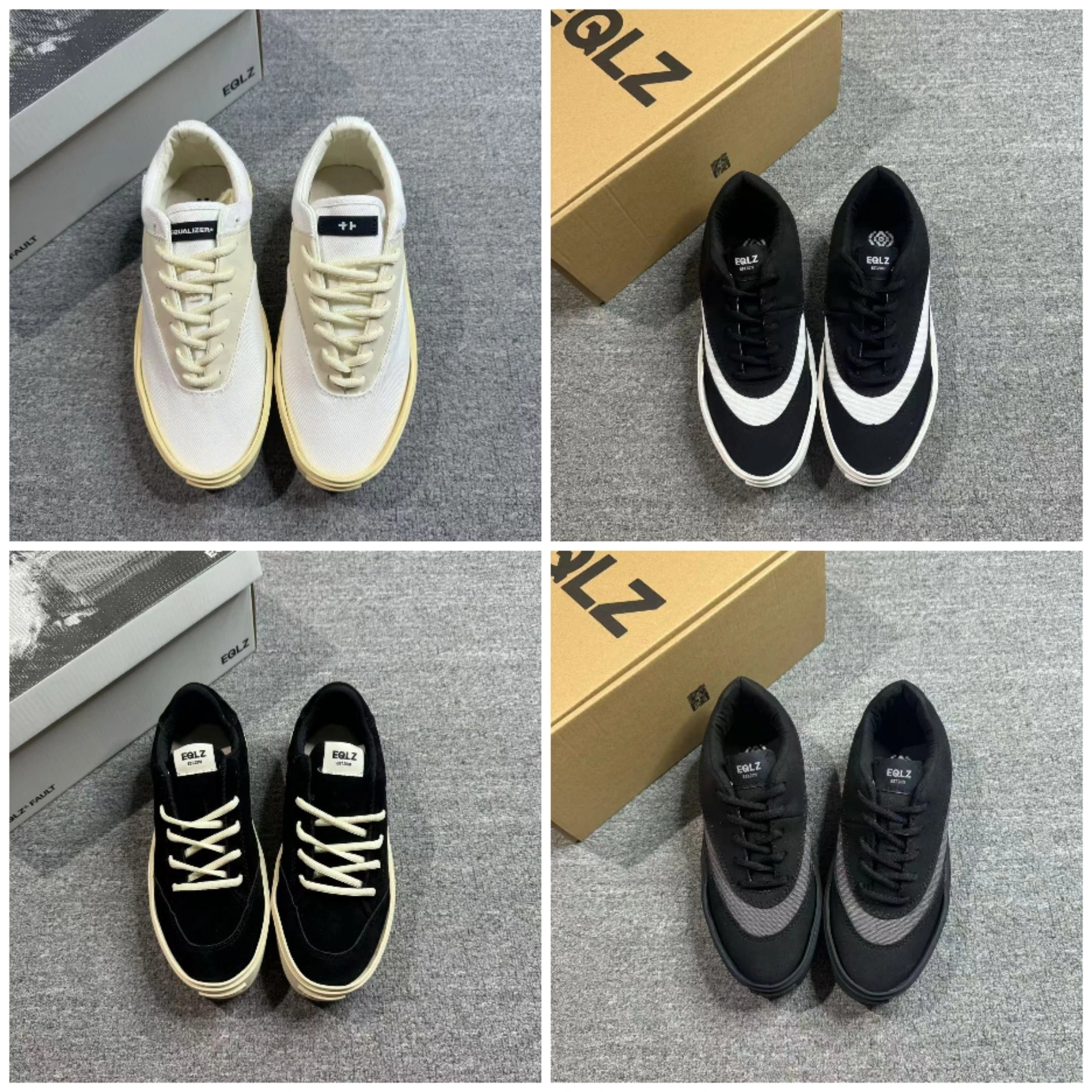 EQLZ Unisex Low Top Casual Sneakers