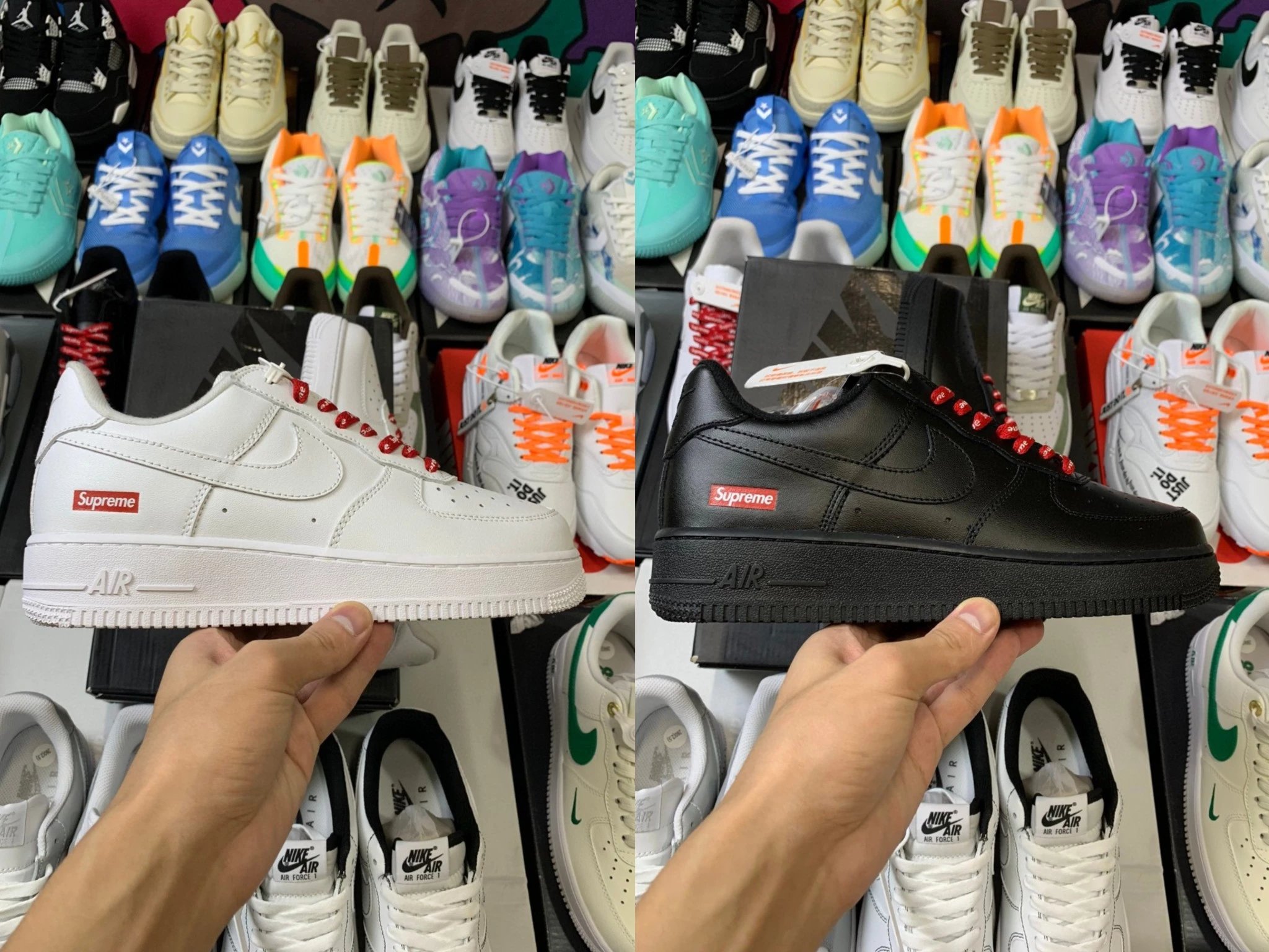 Supreme x Nike Air Force 1 Low Sneakers White Black