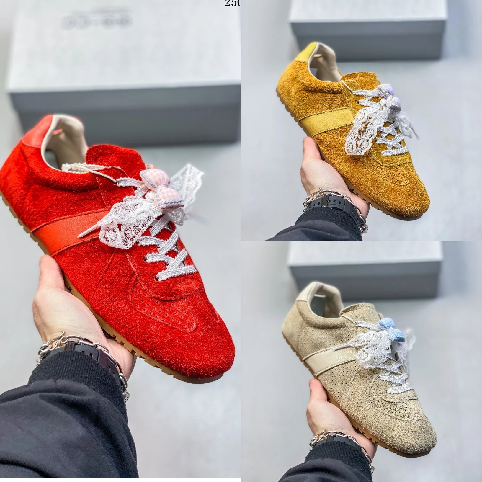 GG-CC 2.0 Lace Bow Suede Retro Sneakers