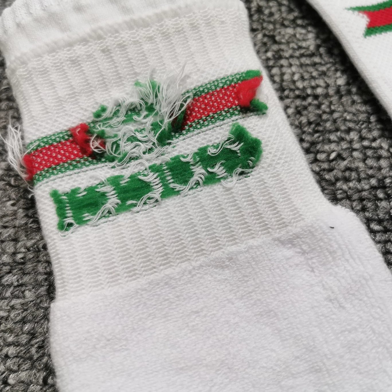 Gucci Web Stripe Logo Crew Socks White - 4