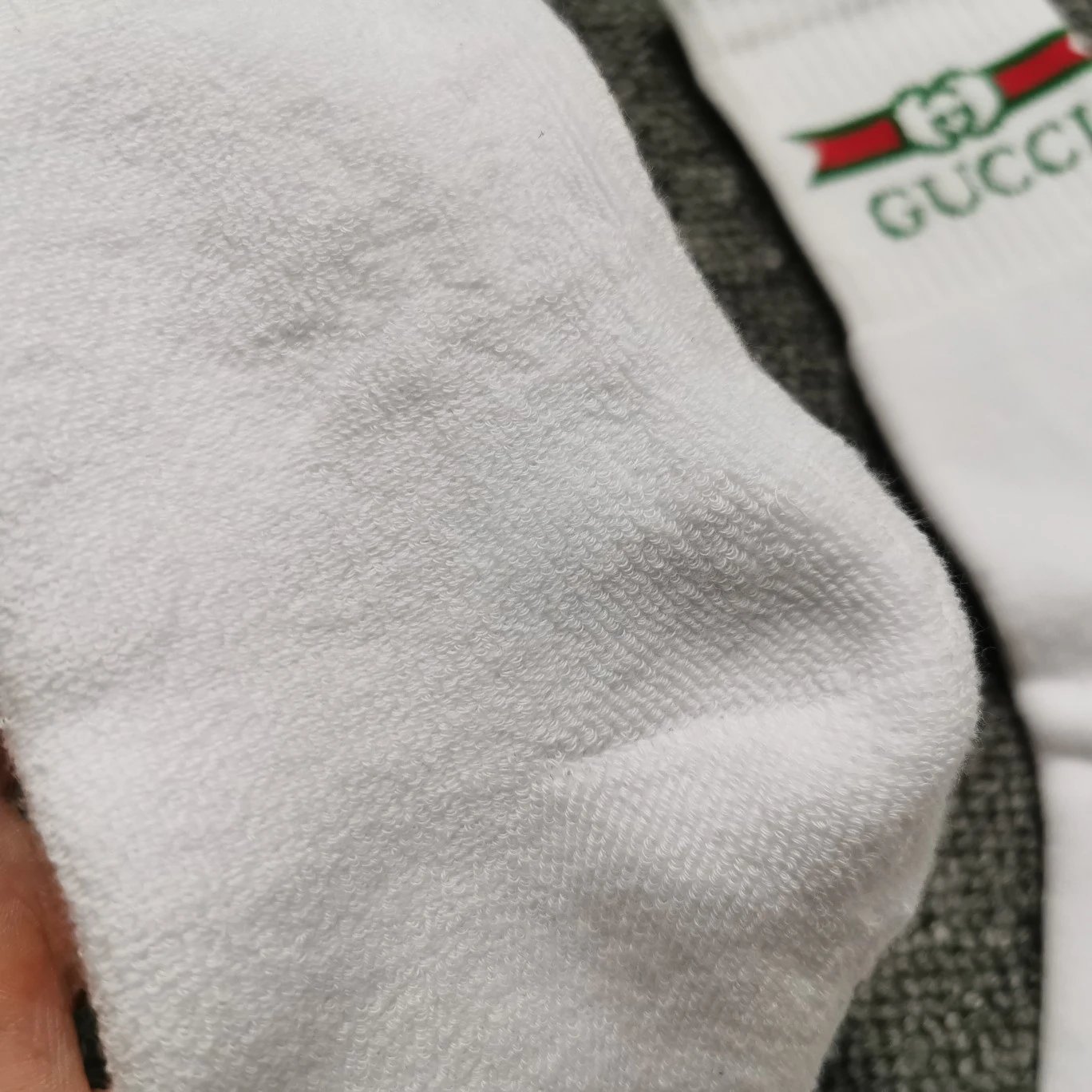 Gucci Web Stripe Logo Crew Socks White - 5