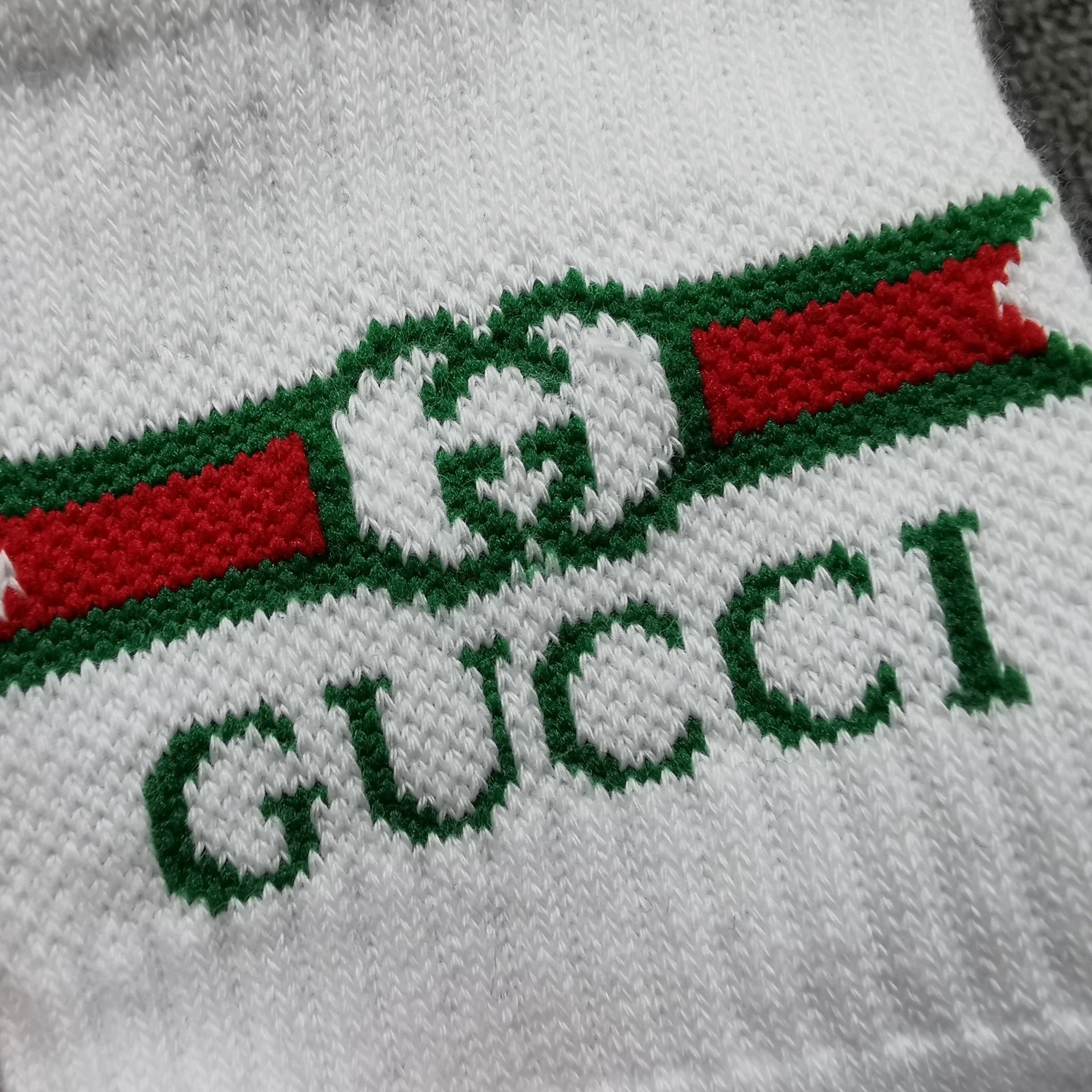 Gucci Web Stripe Logo Crew Socks White - 3
