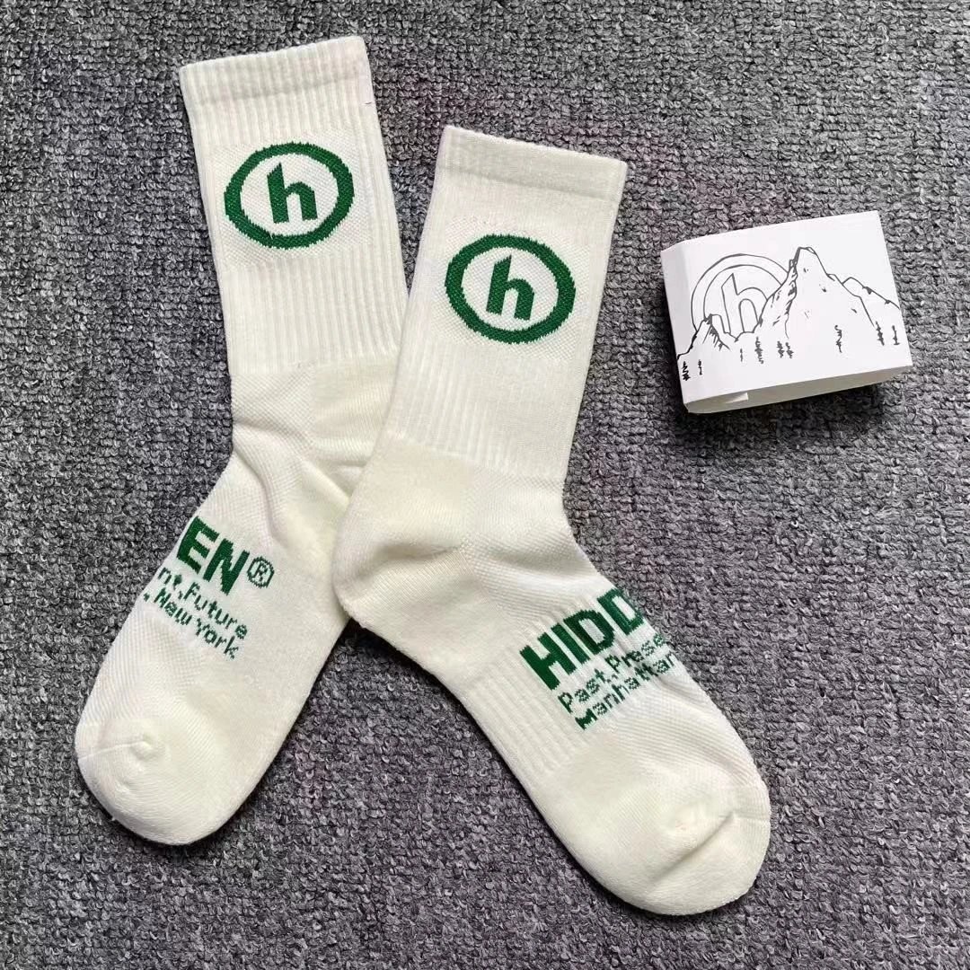 Design HIDDEN EN Future New York Socks White / Green Socks - 7