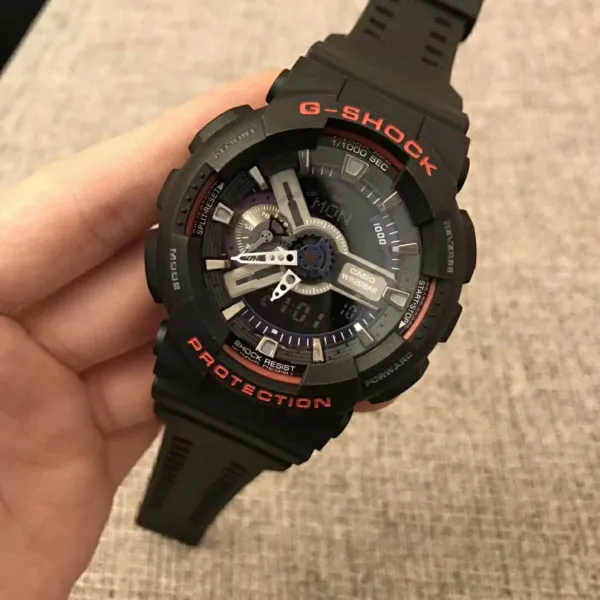 Casio G-Shock GA-110 Black and Red Analog-Digital Watch Watches - 1