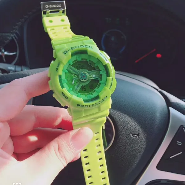 Casio G-Shock GA-110 Neon Green Analog-Digital Watch Watches - 1