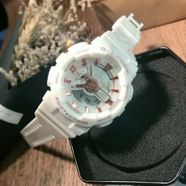 Casio G-Shock GA-110RG White Rose Gold Accents Watch Watches - 1