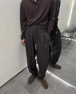 thumbnail for Lem 25ss Loose straight-leg wool trousers