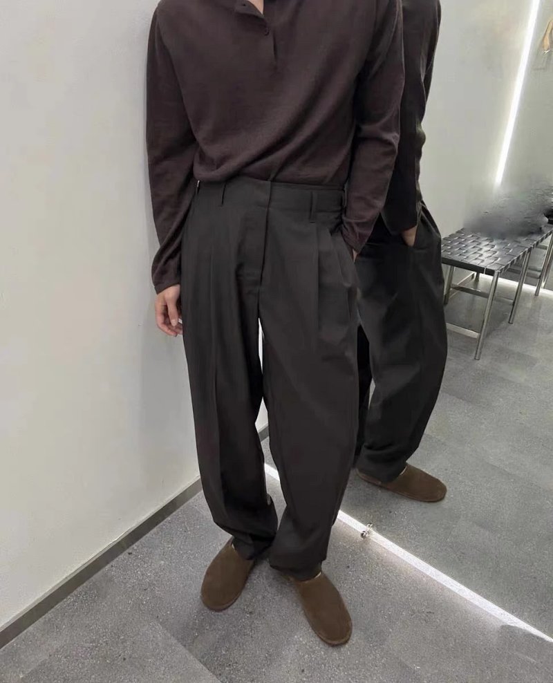Lem 25ss Loose Straight-leg Wool Trousers