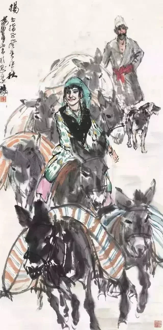 黄胄人物画欣赏