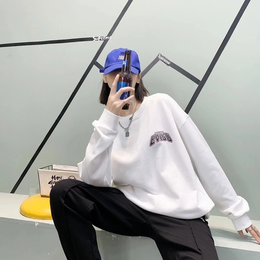 2022秋季新款后背达摩脸谱印花圆领加绒卫衣  4