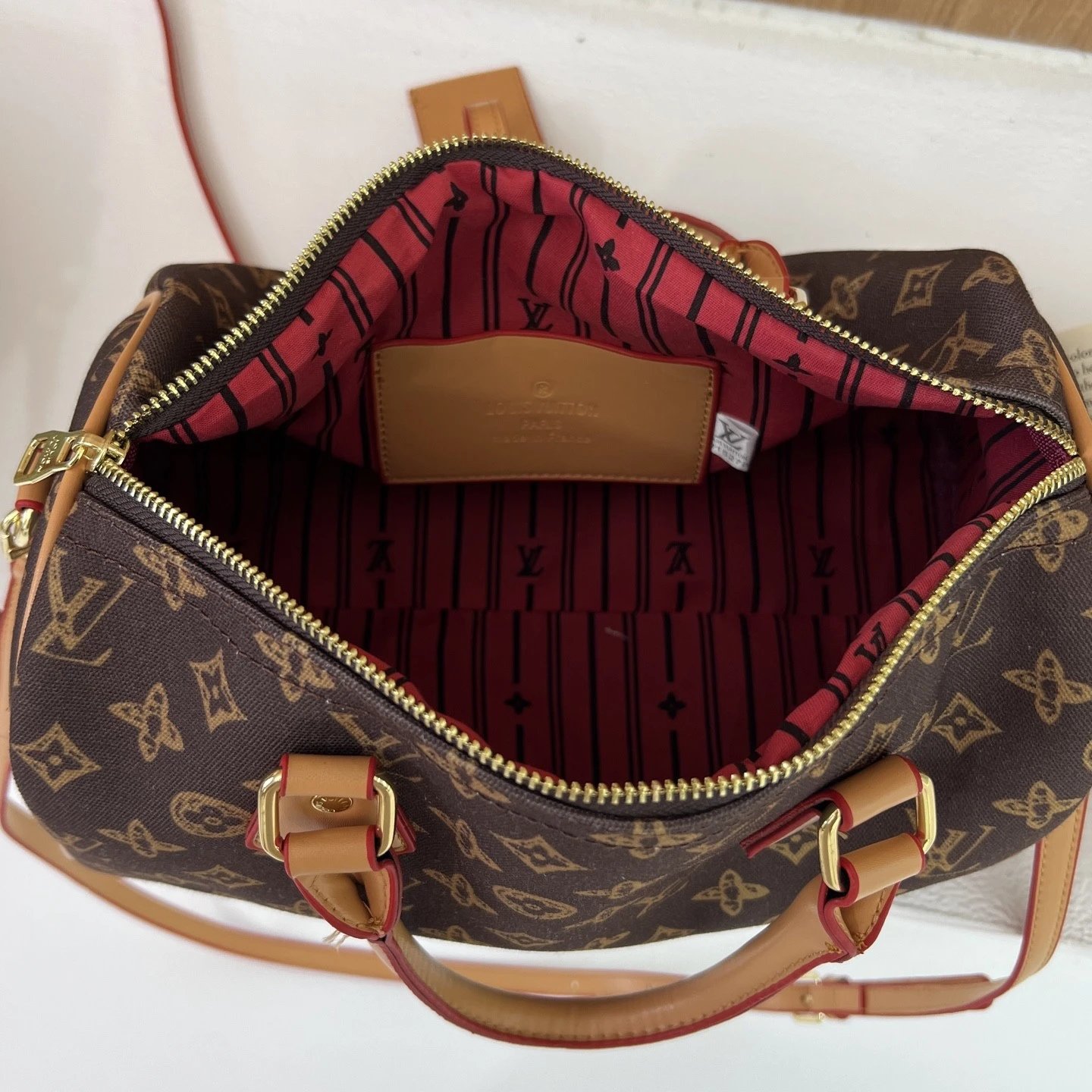 铝牌 Speedy Bandouliere 20 金色五金配件 涂层帆布 单肩斜挎手提包 女款 浅绿色 7