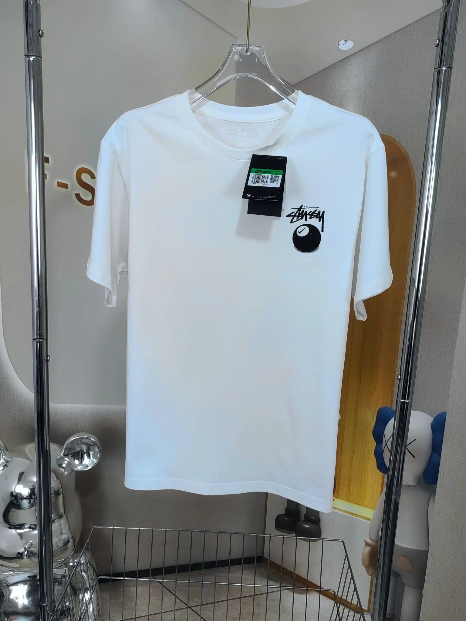 STUSSY 斯图西 耐克联名款 台球两色T恤 
男女同款 21s 220g 40支双纱新疆棉 市场天花板品质 辅料 贴纸 包装 齐全
 colour白 5