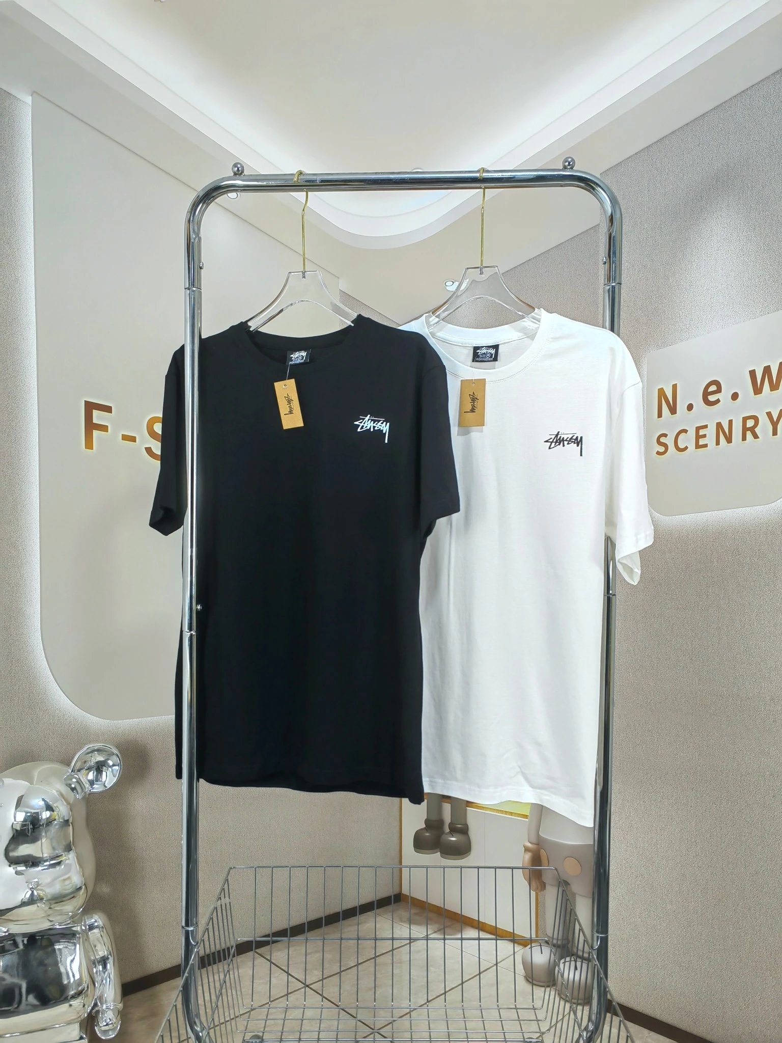 STUSSY 斯图西 TEE Dice Pigment 海岛卡通明信片 男女短袖T恤
 21s 220g 40支双纱新疆棉 市场天花板品质 辅料 贴纸 包装  4