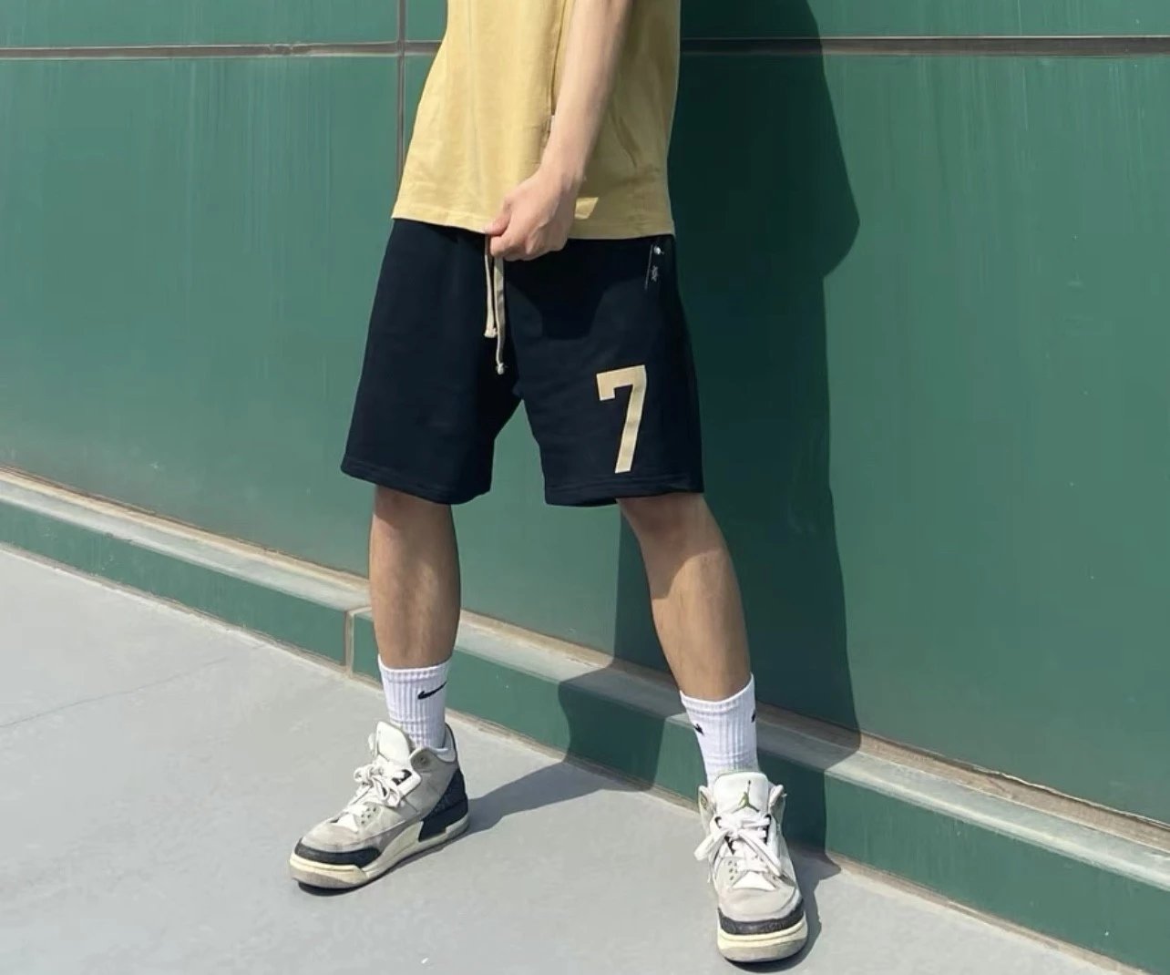 FEAR OF GOD FOG主线第七季高街数字7印花美式五分短裤 面料采用 纯棉毛圈裤子直筒宽松版 透气性好 事 3