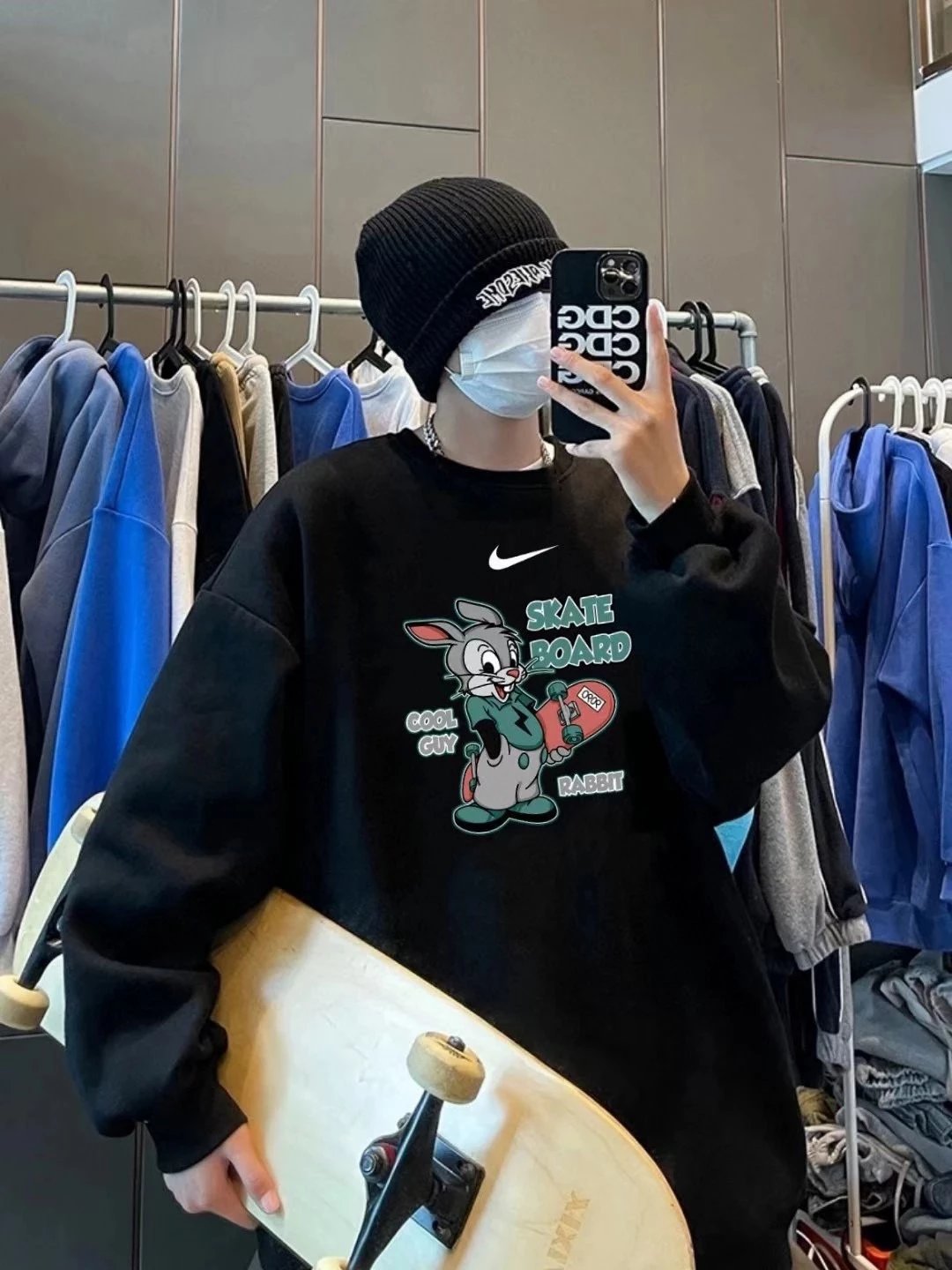 Nike滑板兔八哥套头卫衣百搭外穿配夹克外套都可以情侣款 3