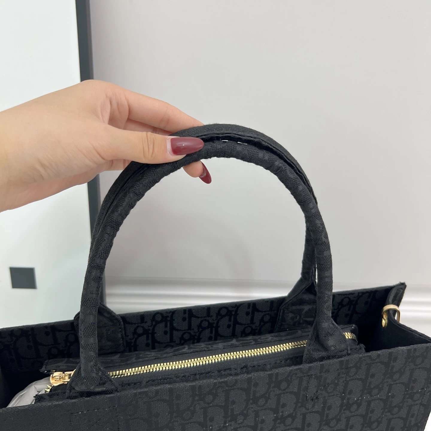 D10R迪澳 加大款 BookTote 品牌标志刺绣可调节可拆卸肩带 棉 手提包  女款 蓝色 3