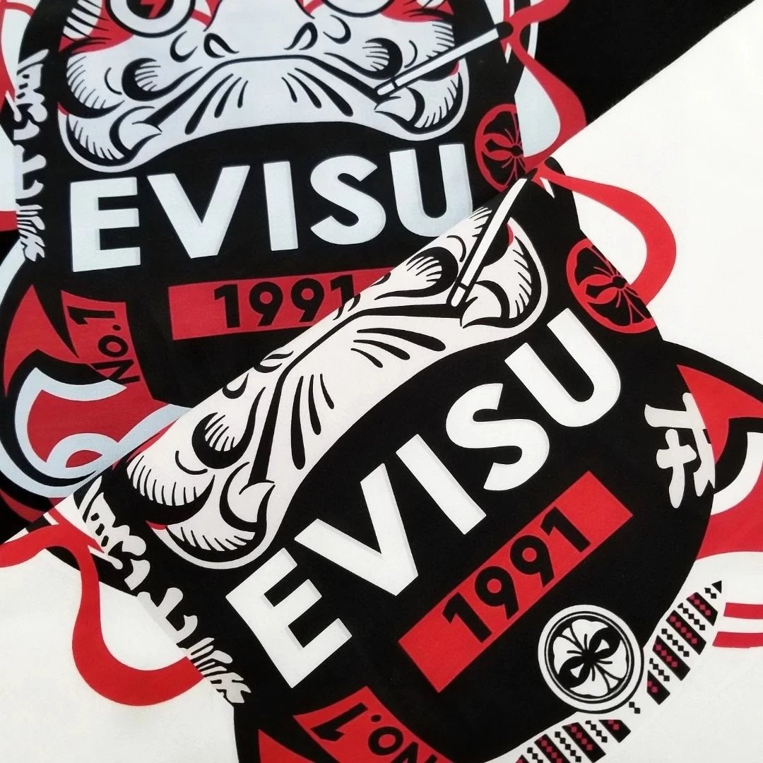 秋冬新款EVISU福神达摩不倒翁字母印花纯棉毛圈圆领套头情侣卫衣 8