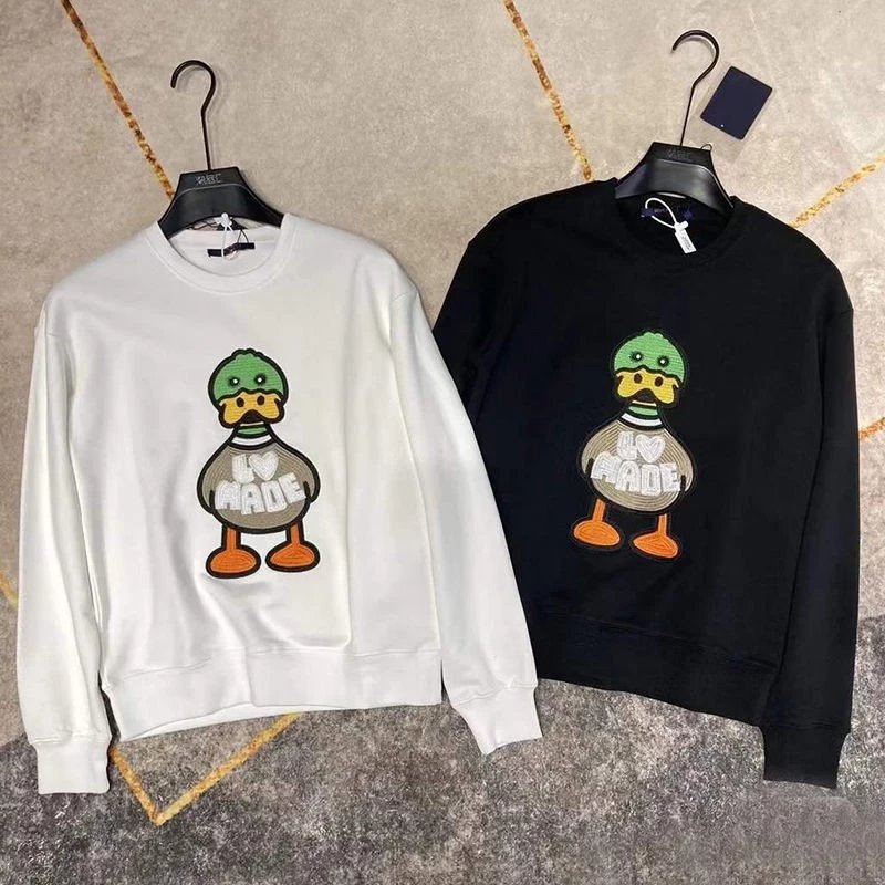 新品秋冬刺绣加绒款L联名绿头小鸭圆领卫衣男女情侣款上衣百搭爆款潮 9