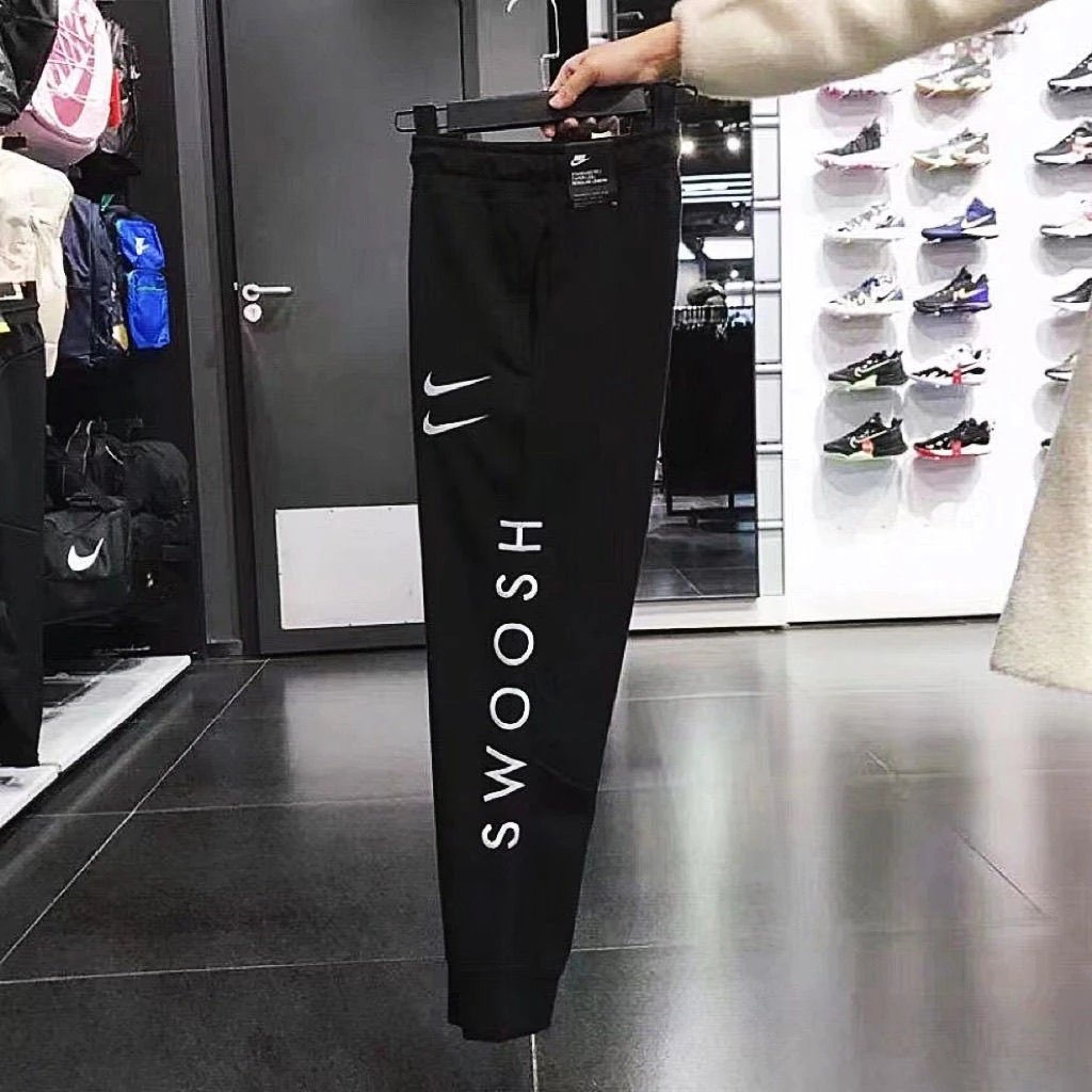 秋冬情侣双钩字母印花男女训练休闲运动长裤收口小脚卫裤 CU3932