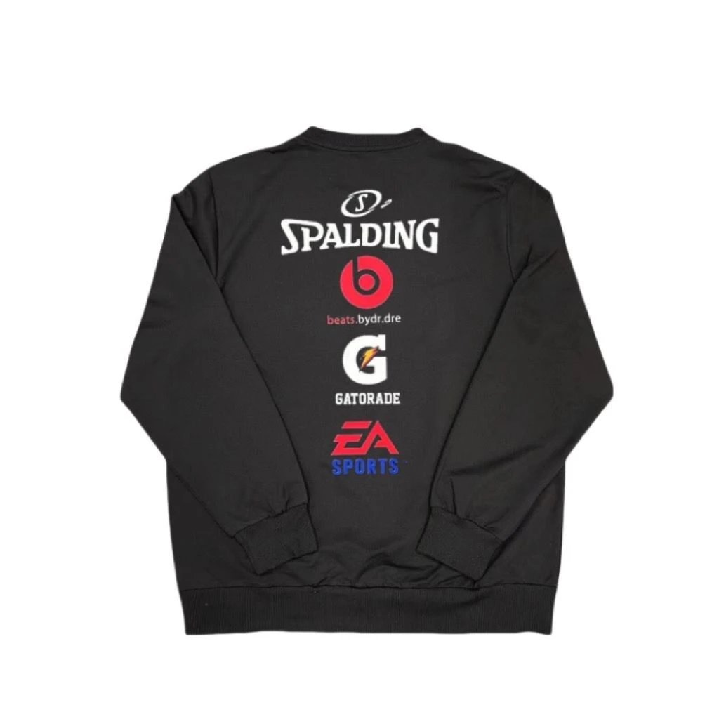 秋冬情侣六方联名针织印花圆领卫衣男女篮球运动休闲加绒套头衫 6