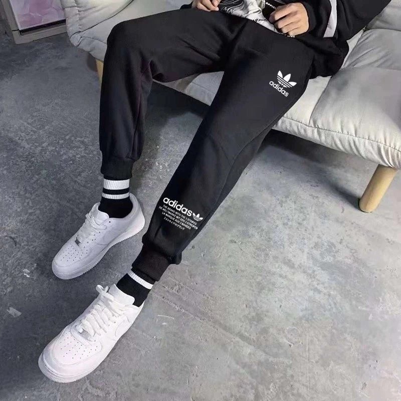 ad1das6春夏季长裤卫裤男女情侣长裤休闲宽松裤子收口束脚卫裤 1
