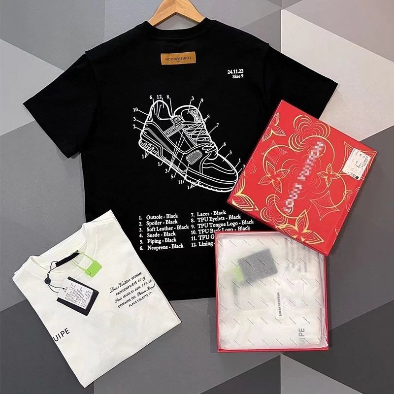 23ss新款鞋子印花短袖T恤男女同款 2