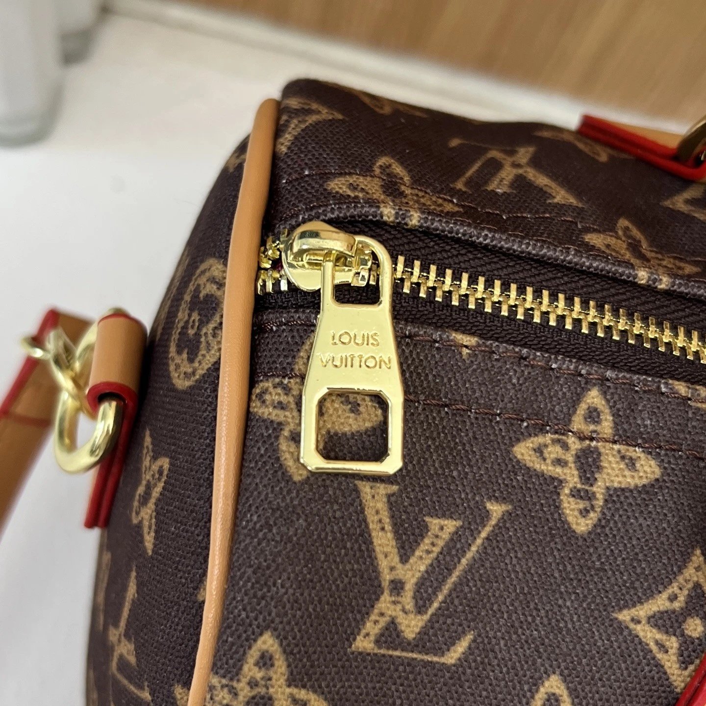 铝牌 Speedy Bandouliere 20 金色五金配件 涂层帆布 单肩斜挎手提包 女款 浅绿色 13