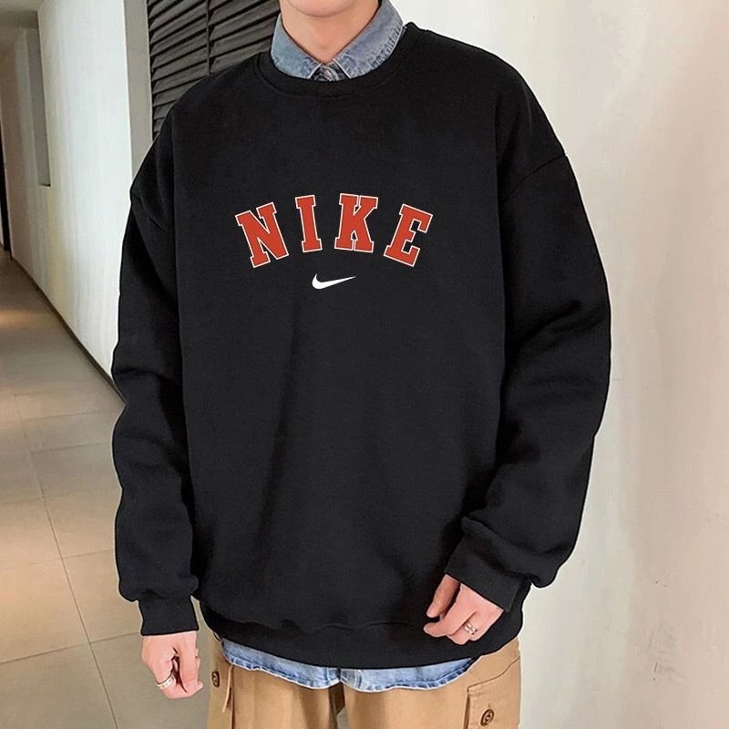 n1ke圆领卫衣2023潮牌学生新款字母印花圆领宽松大码百搭男女情侣卫衣