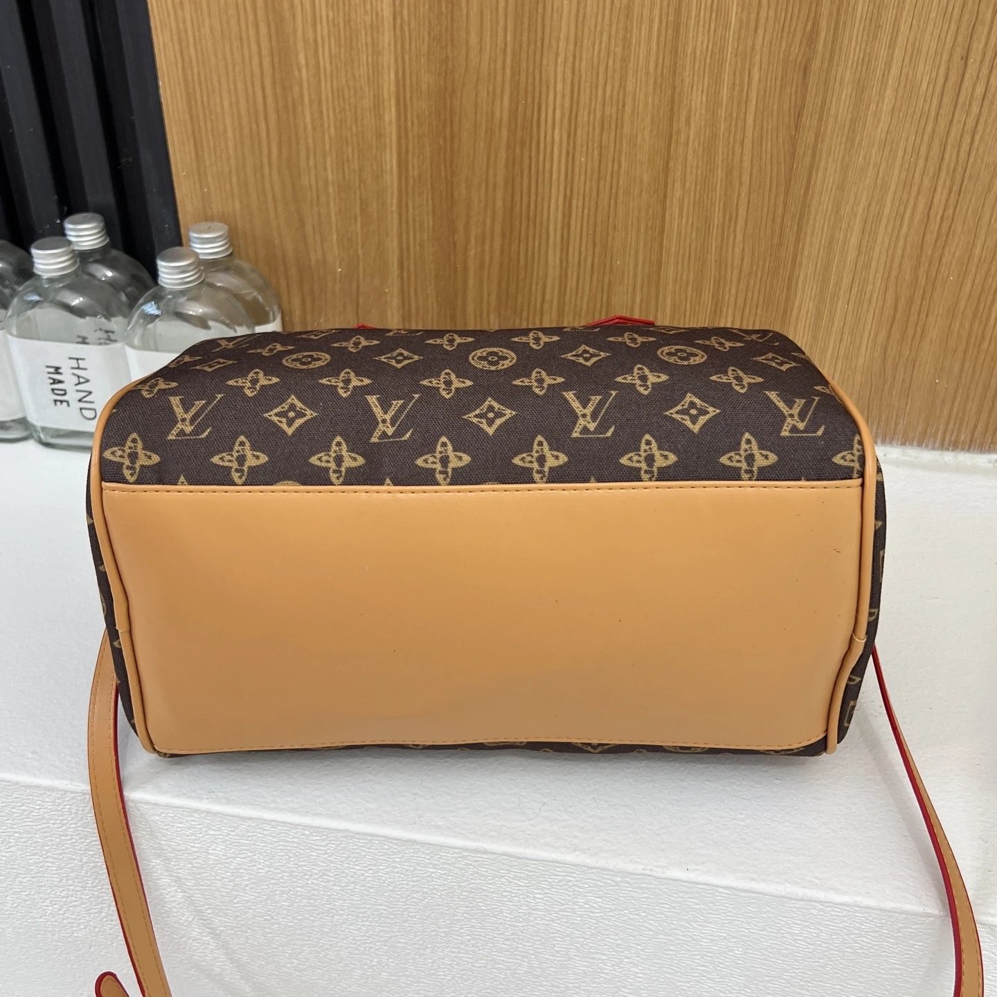 铝牌 Speedy Bandouliere 20 金色五金配件 涂层帆布 单肩斜挎手提包 女款 浅绿色 6