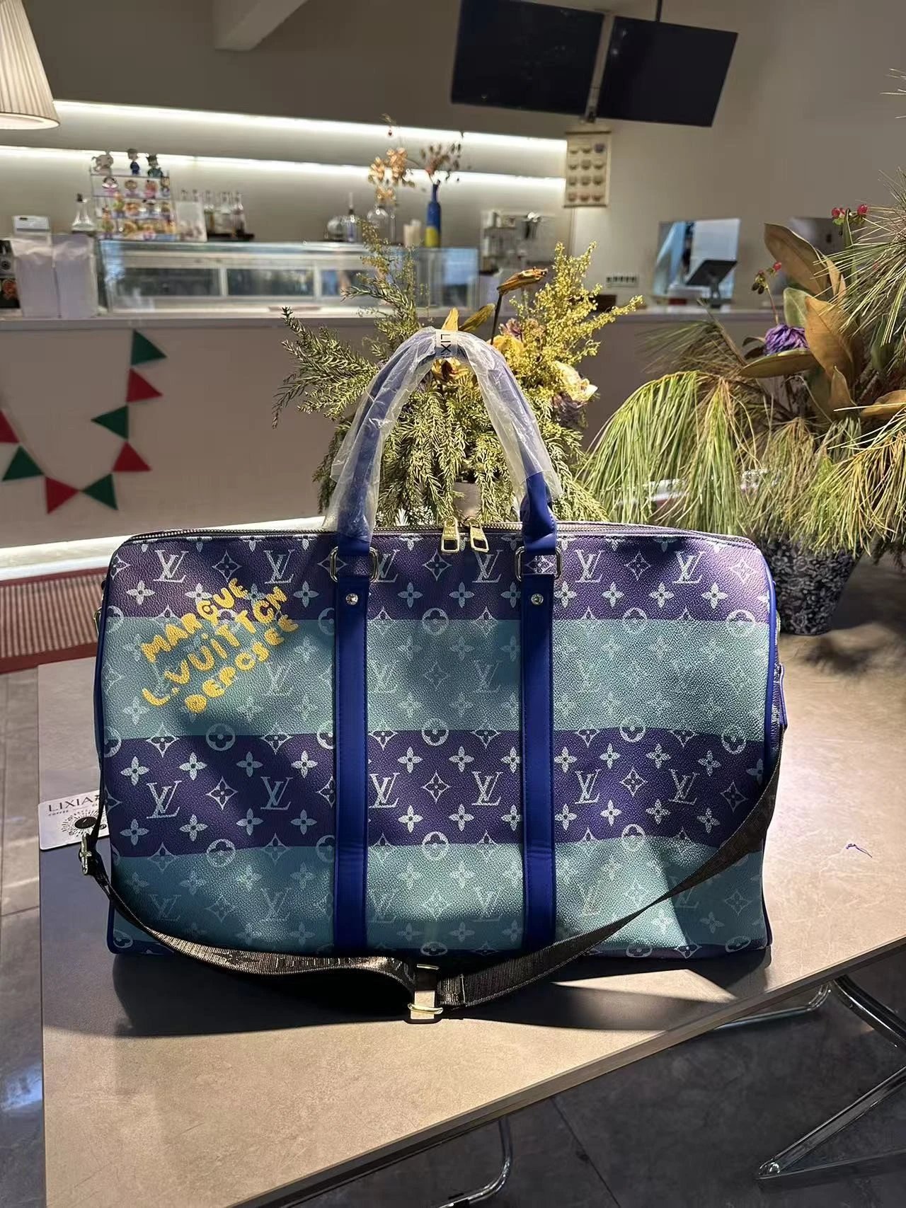 铝牌 keepall 50 品牌字母标识 Monogram Heritage 涂层帆布 旅行包 男款 绿色 2