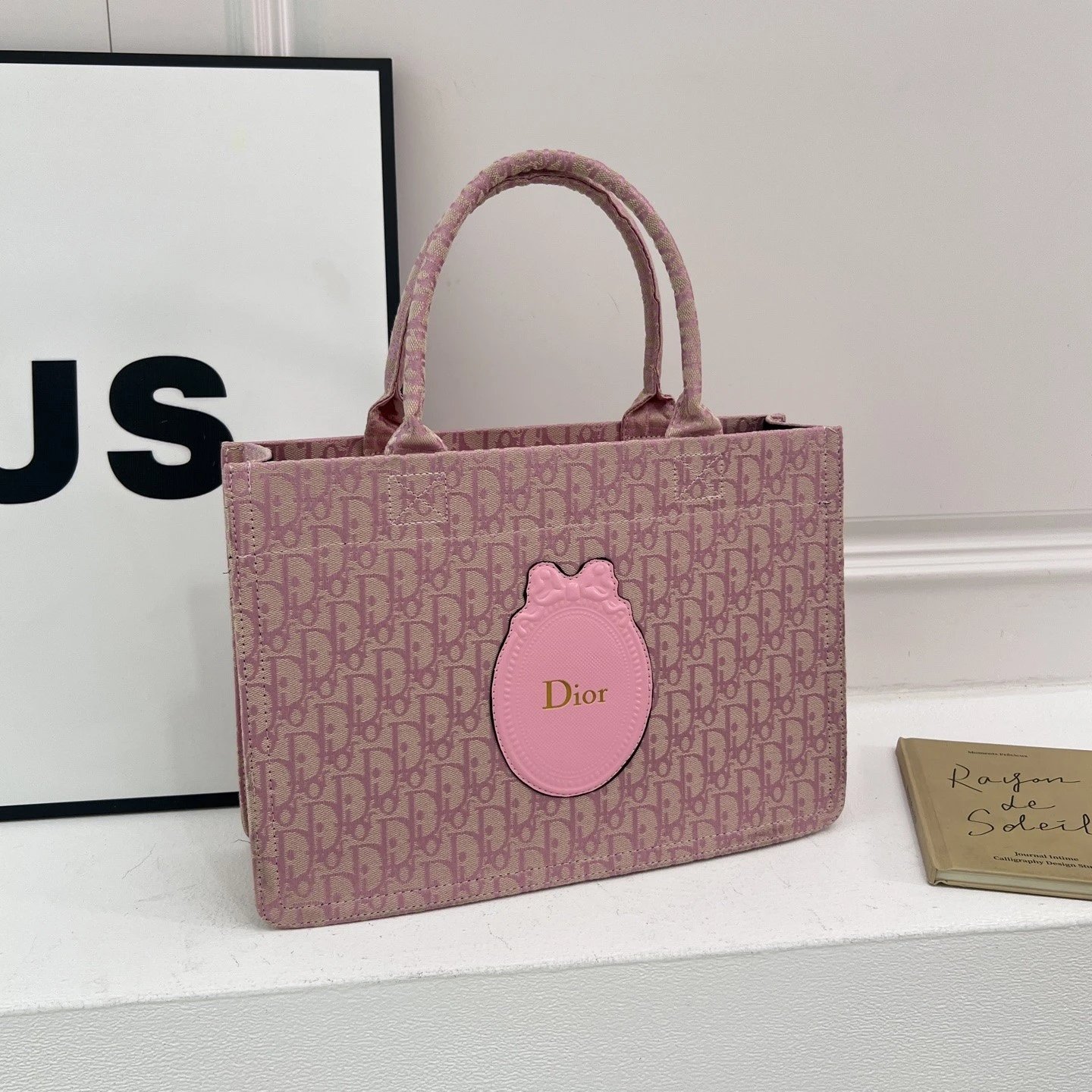 D10R迪澳 加大款 BookTote 品牌标志刺绣可调节可拆卸肩带 棉 手提包  女款 蓝色 11