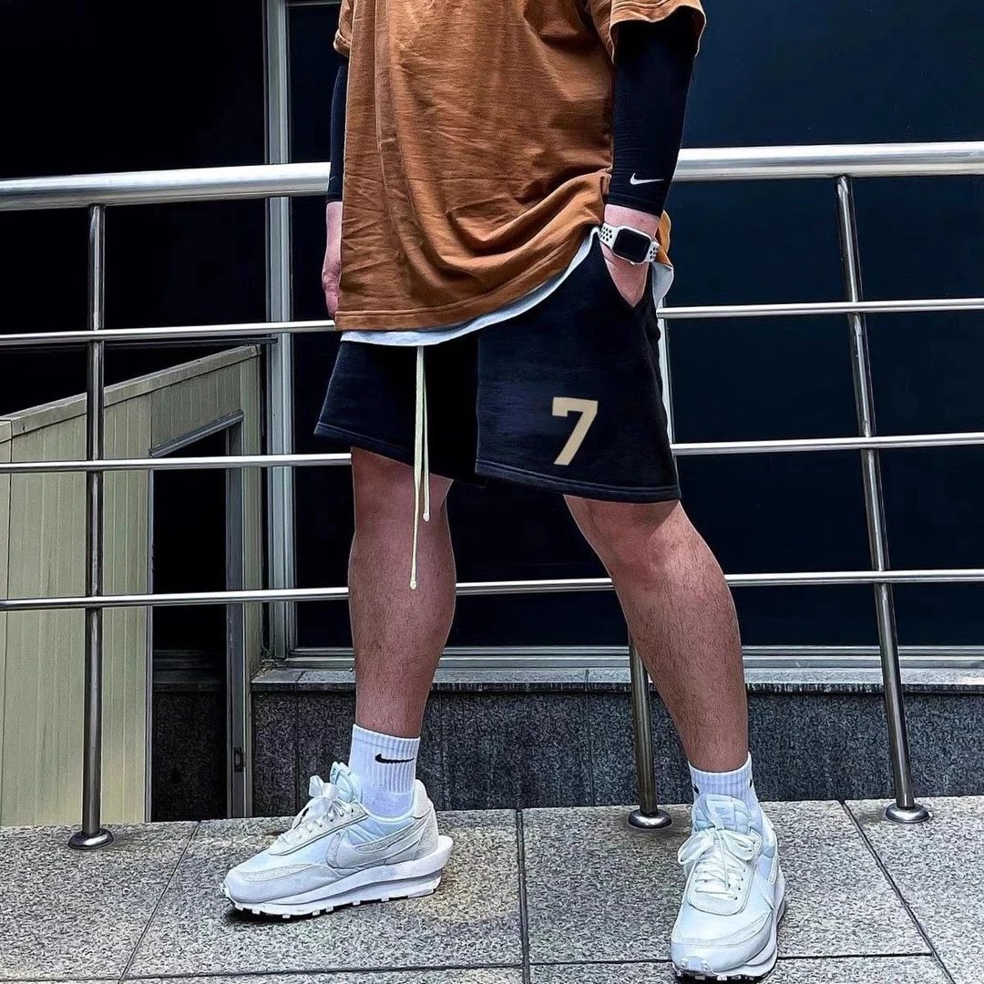 FEAR OF GOD FOG主线第七季高街数字7印花美式五分短裤 面料采用 纯棉毛圈裤子直筒宽松版 透气性好 事 4