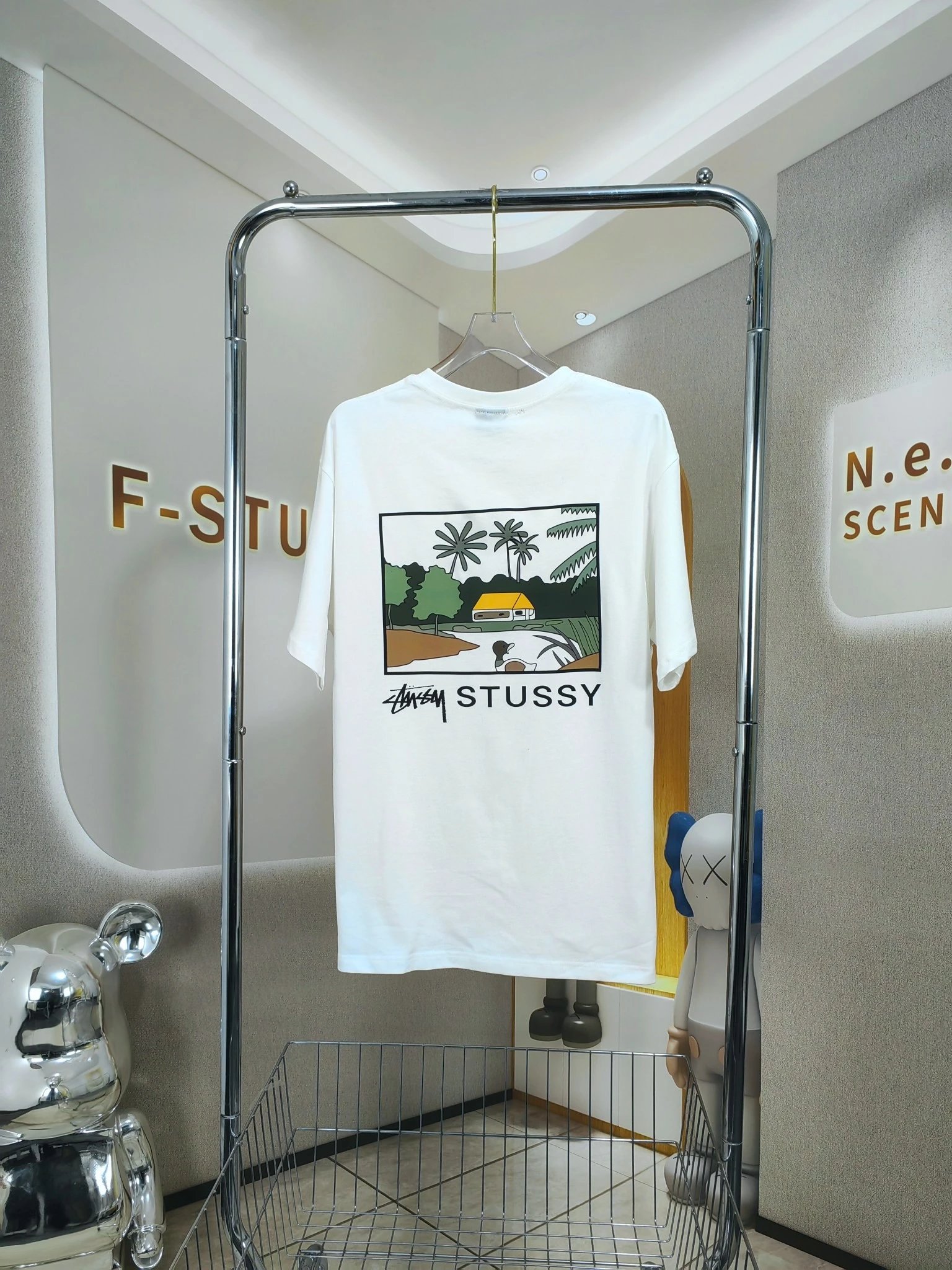 STUSSY 斯图西 TEE Dice Pigment 海岛卡通明信片 男女短袖T恤
 21s 220g 40支双纱新疆棉 市场天花板品质 辅料 贴纸 包装  5