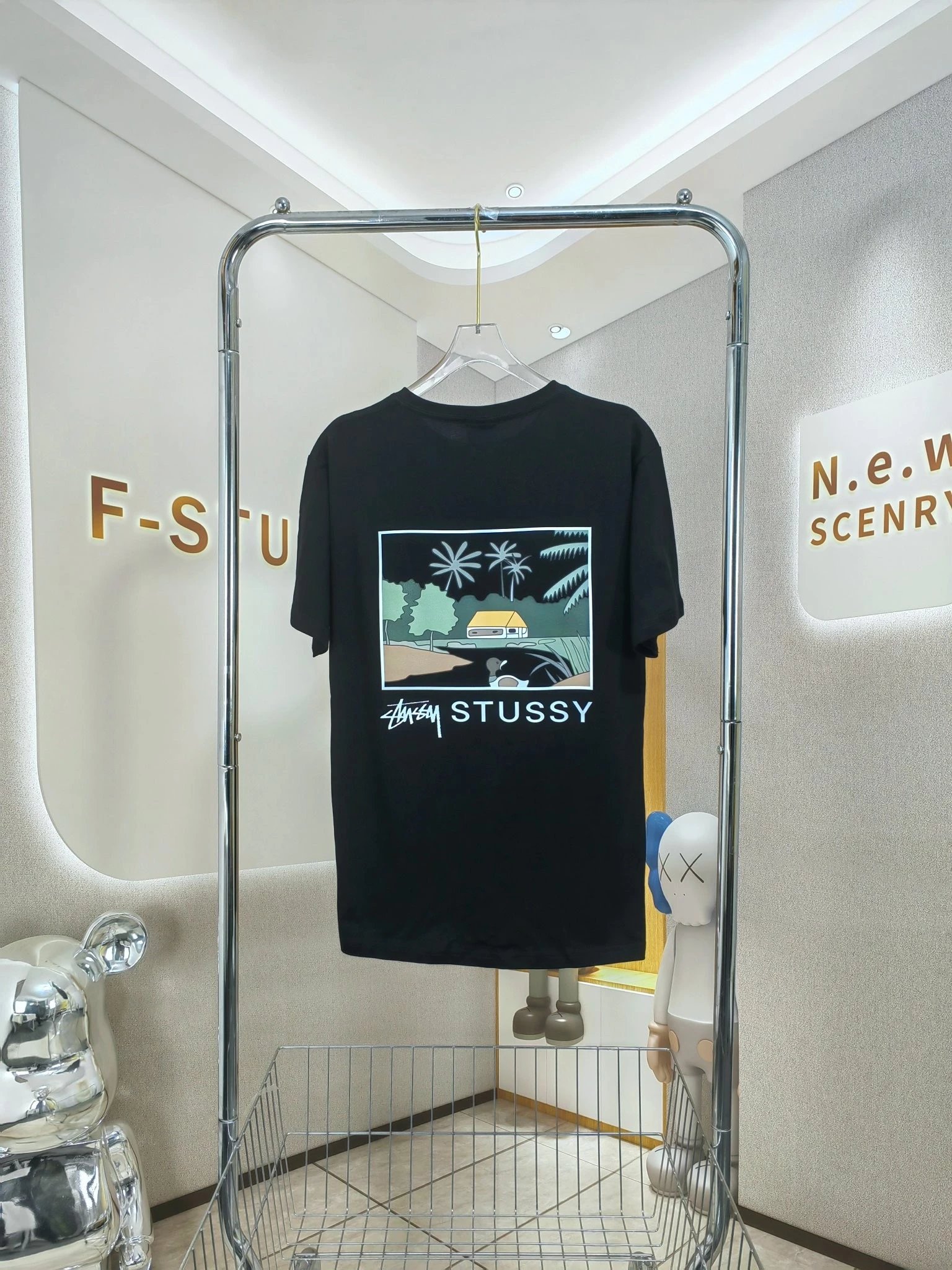 STUSSY 斯图西 TEE Dice Pigment 海岛卡通明信片 男女短袖T恤
 21s 220g 40支双纱新疆棉 市场天花板品质 辅料 贴纸 包装  6