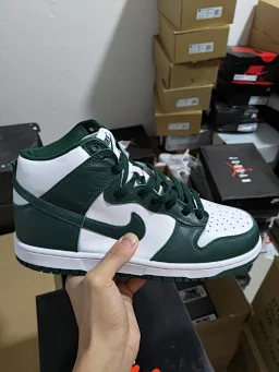 thumbnail for Pure original top NK SB Dunk Hi SP white and green big factory pure original first layer cowhide built-in Sole real air cushion RB wear-resistant rubber outsole cushioning effect is full of correct version and compare at will