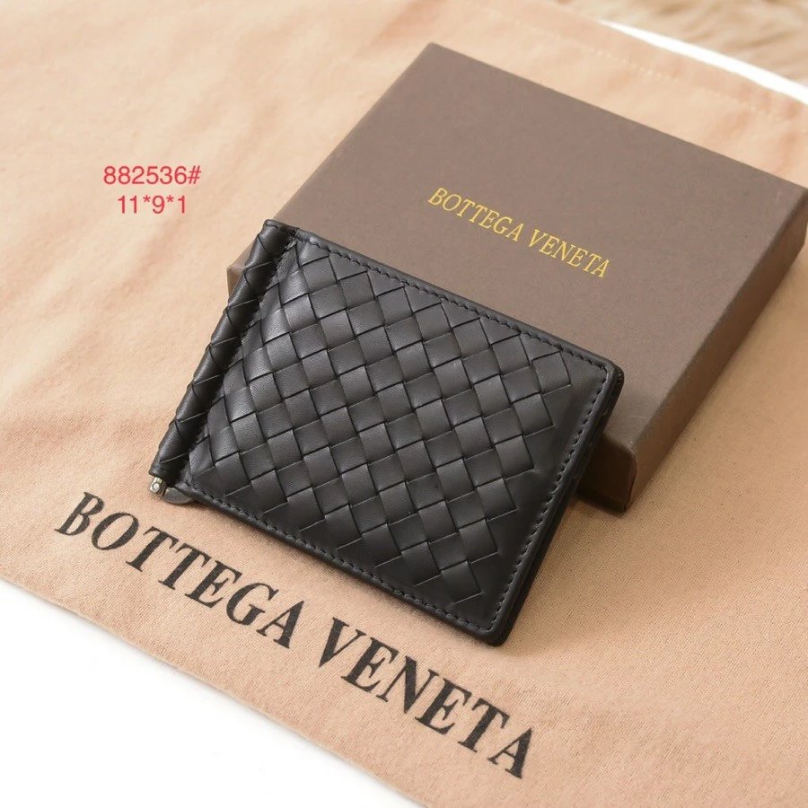 Only $89! Bottega Veneta Handwoven Calfskin Leather Card Holder, Passport Case, Black, Unisex, Free Shipping