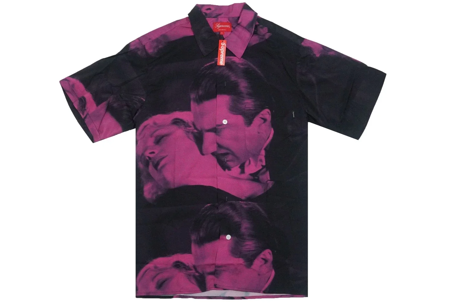Supreme 19 ss Bela Lugosi Rayon Shirt Vampire Print Short Sleeve Shirt
