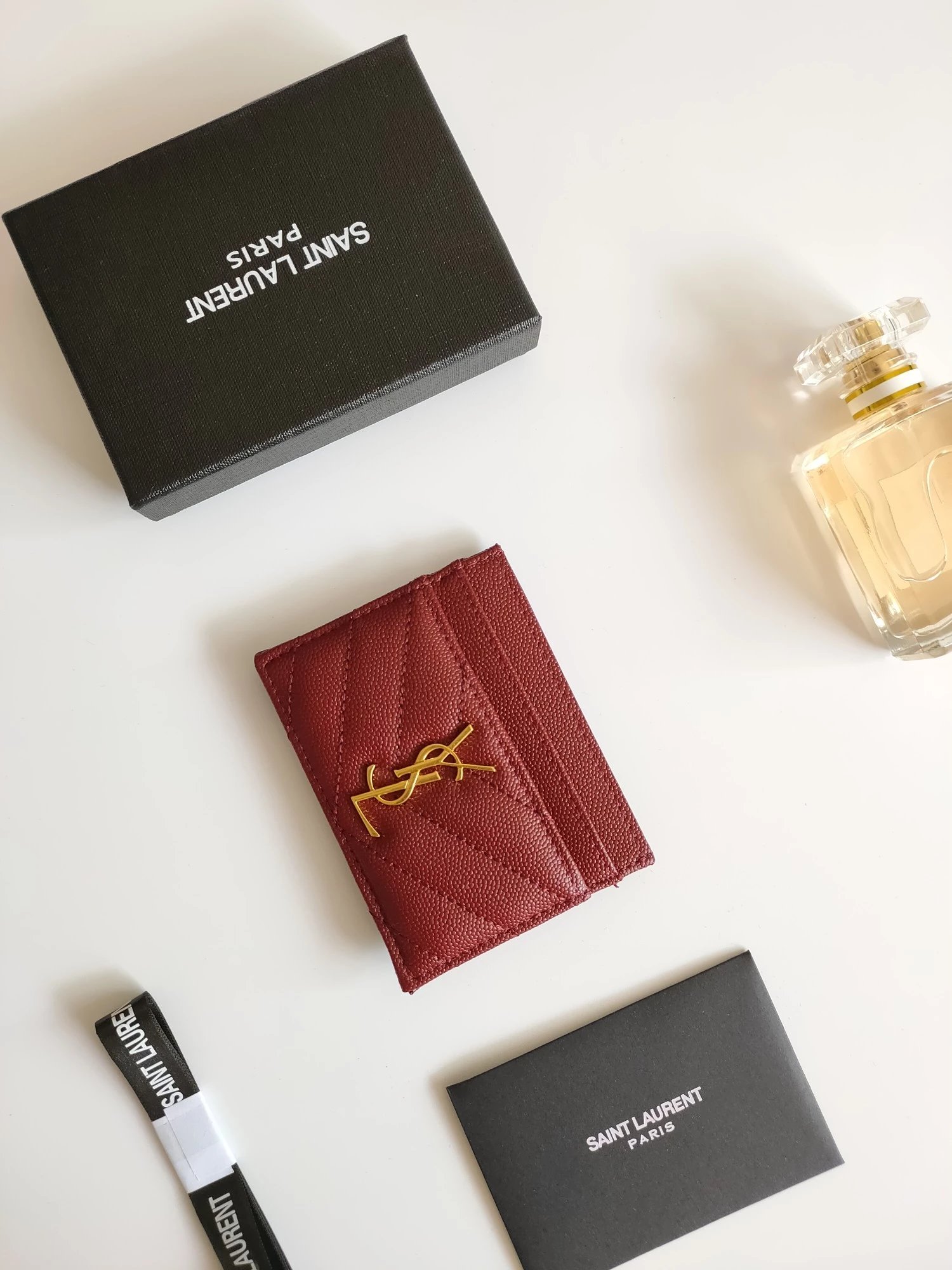 Saint Laurent Monogram Quilted Leather Card Holder Black - 22