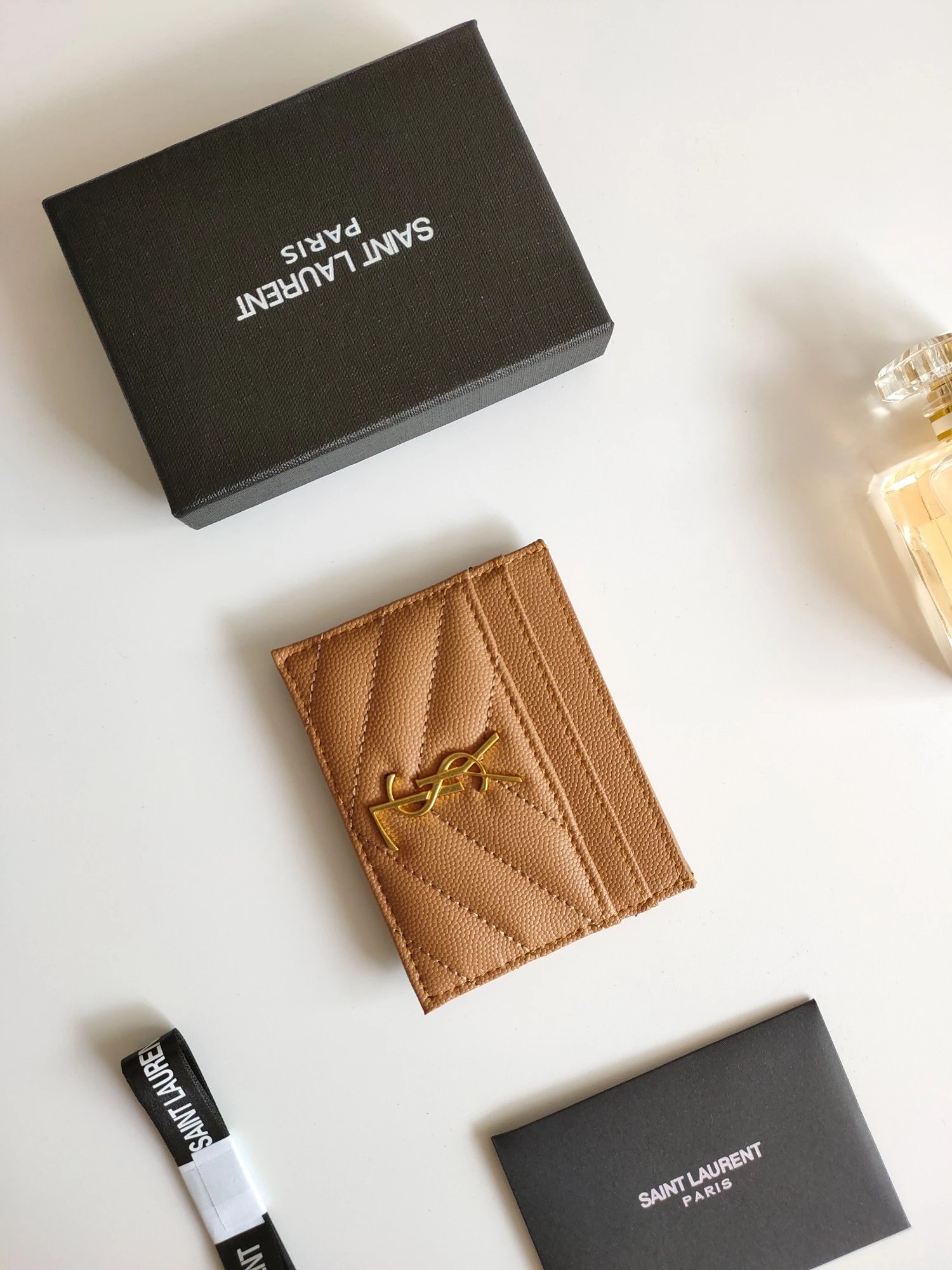 Saint Laurent Monogram Quilted Leather Card Holder Black - 28