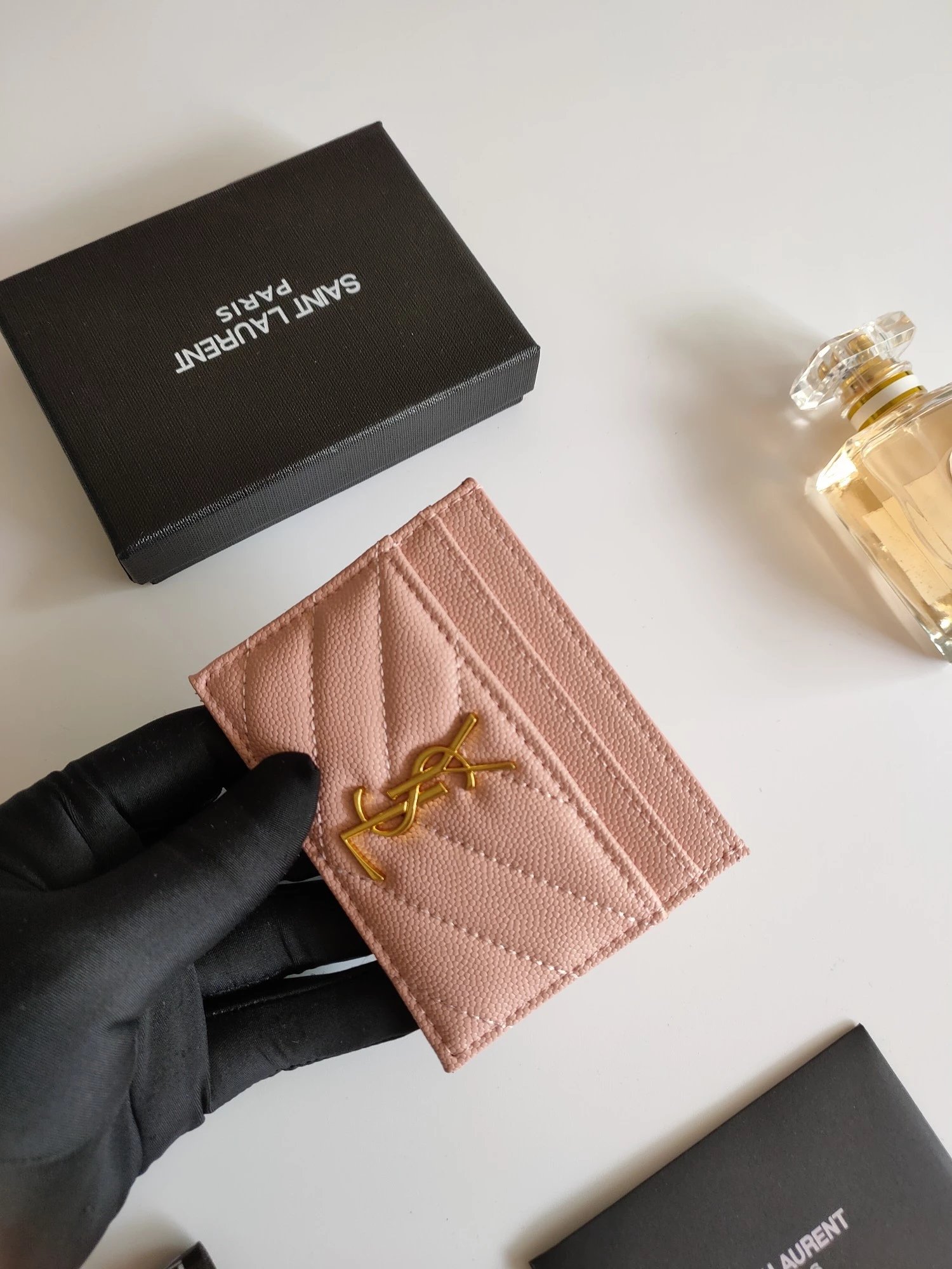 Saint Laurent Monogram Quilted Leather Card Holder Black - 36