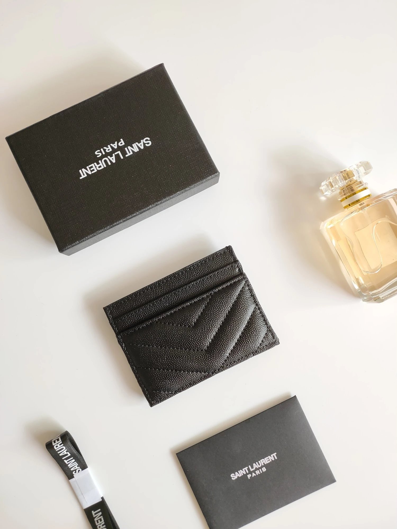 Saint Laurent Monogram Quilted Leather Card Holder Black - 5