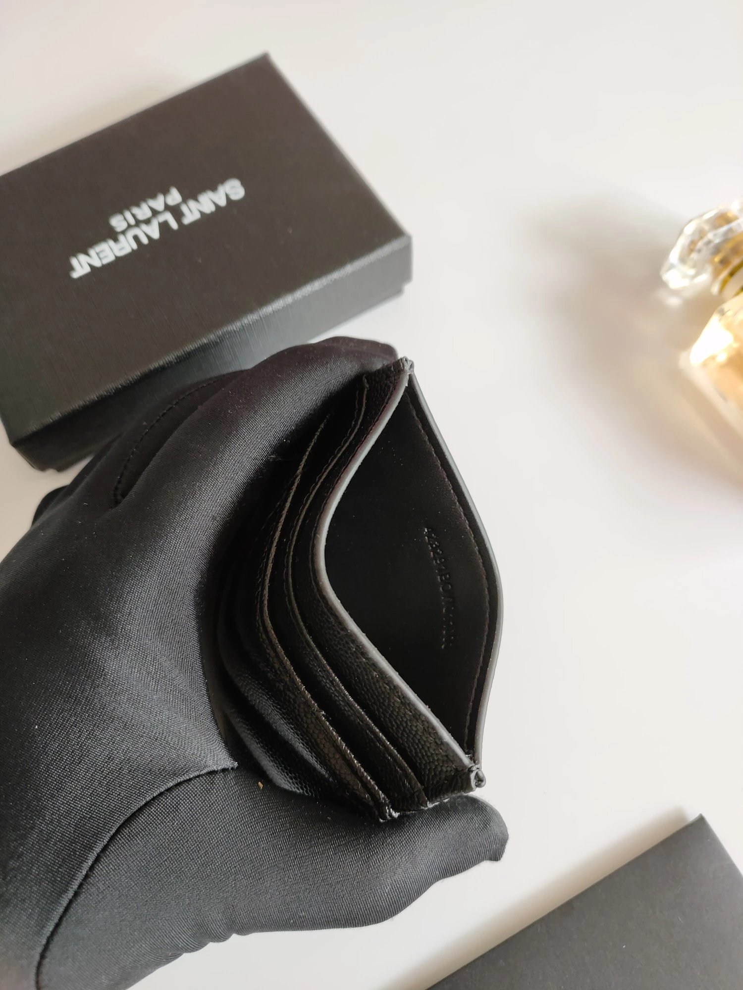 Saint Laurent Monogram Quilted Leather Card Holder Black - 8