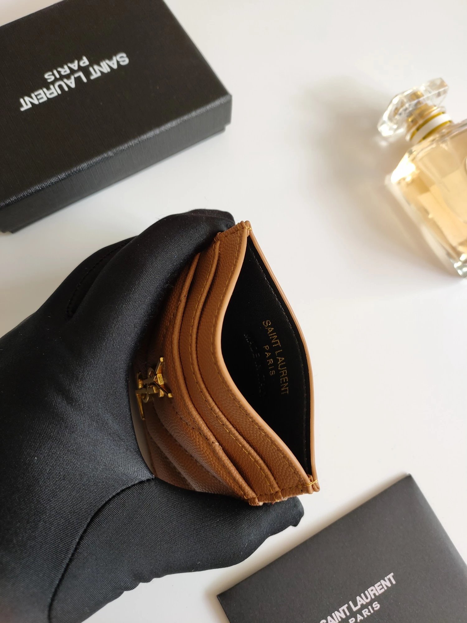 Saint Laurent Monogram Quilted Leather Card Holder Black - 31