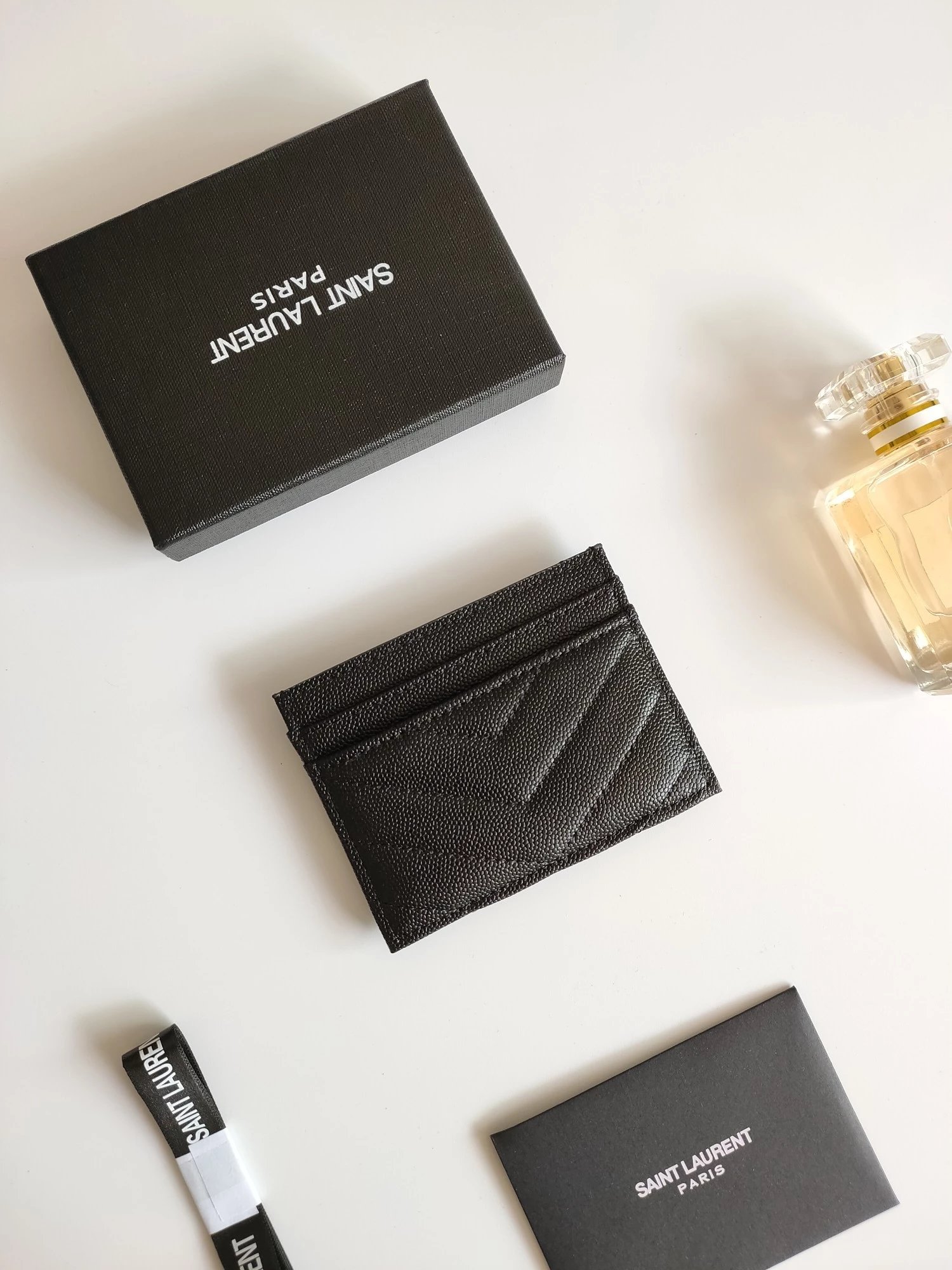 Saint Laurent Monogram Quilted Leather Card Holder Black - 11
