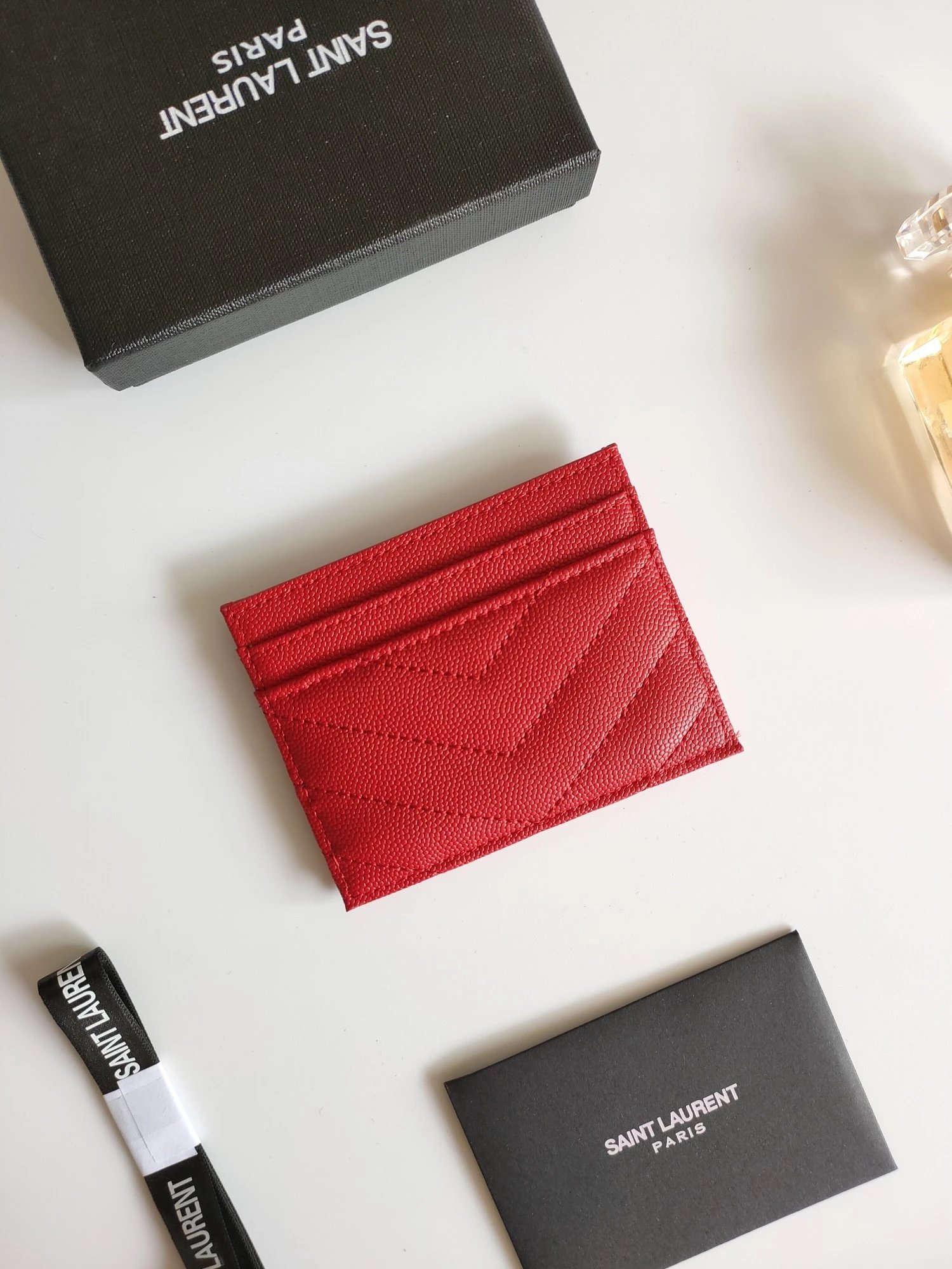 Saint Laurent Monogram Quilted Leather Card Holder Black - 41
