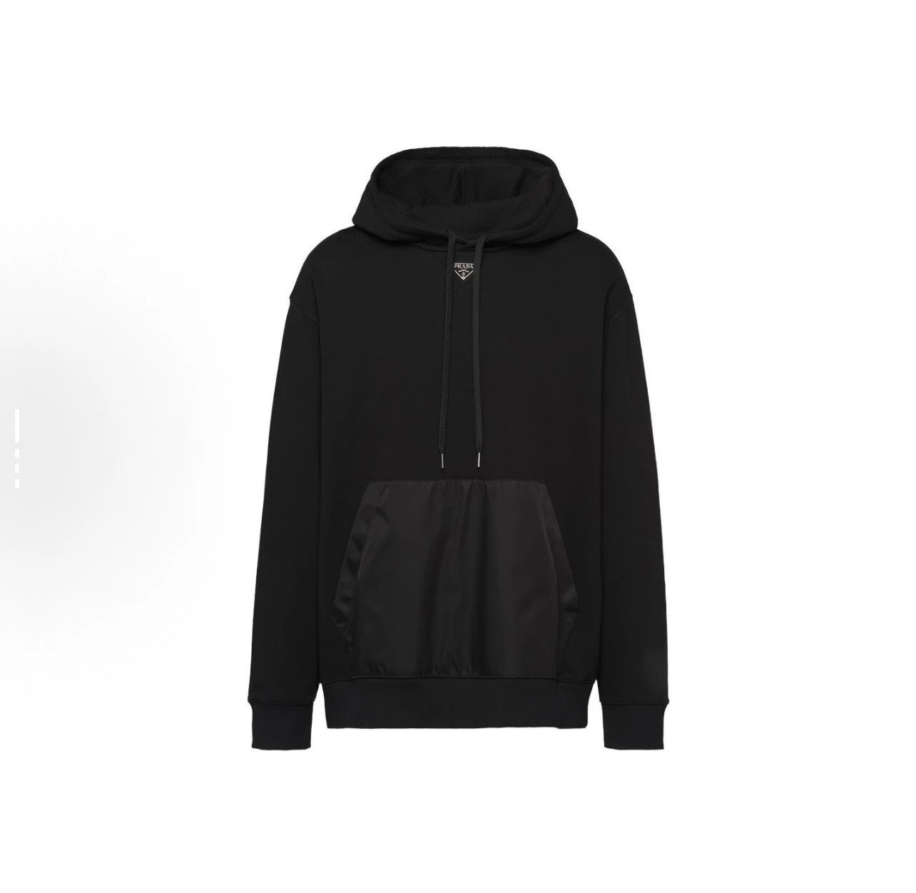Pra&da Triangle-logo Fleece Hoodie Black