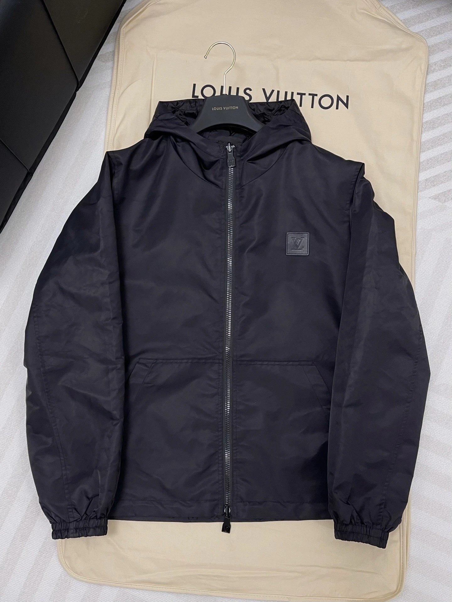 L&V Monogram Reversible Windbreaker Black