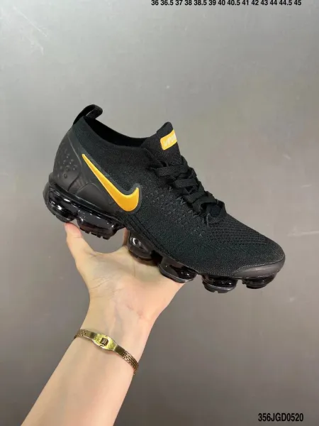 Nike Air VaporMax Flyknit 2 Black Yellow Running Shoes - 1